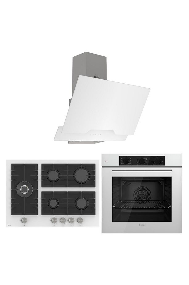 Flowart BL Modüler Seriisi 3'lü Beyaz Ankastre Set ( QBL62CB-BL136-D064 ) - 1