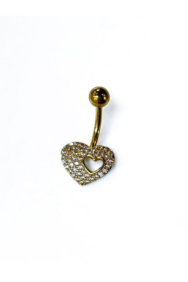 Çelik Kalp Göbek Piercing - 4