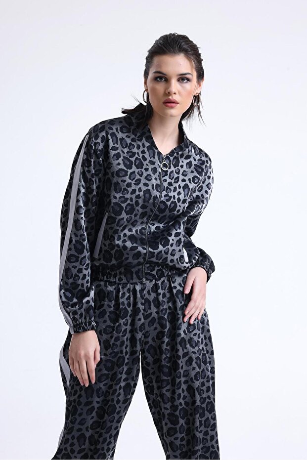 Bomber Jacket Pants Leopard Pattern - 4