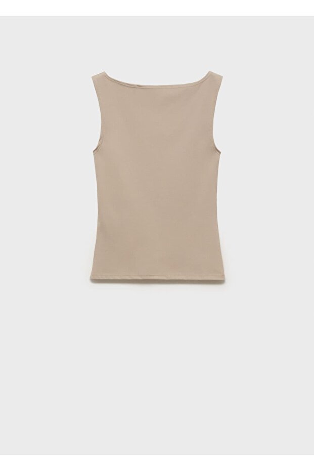 Kayık yakalı askılı bluz - 3