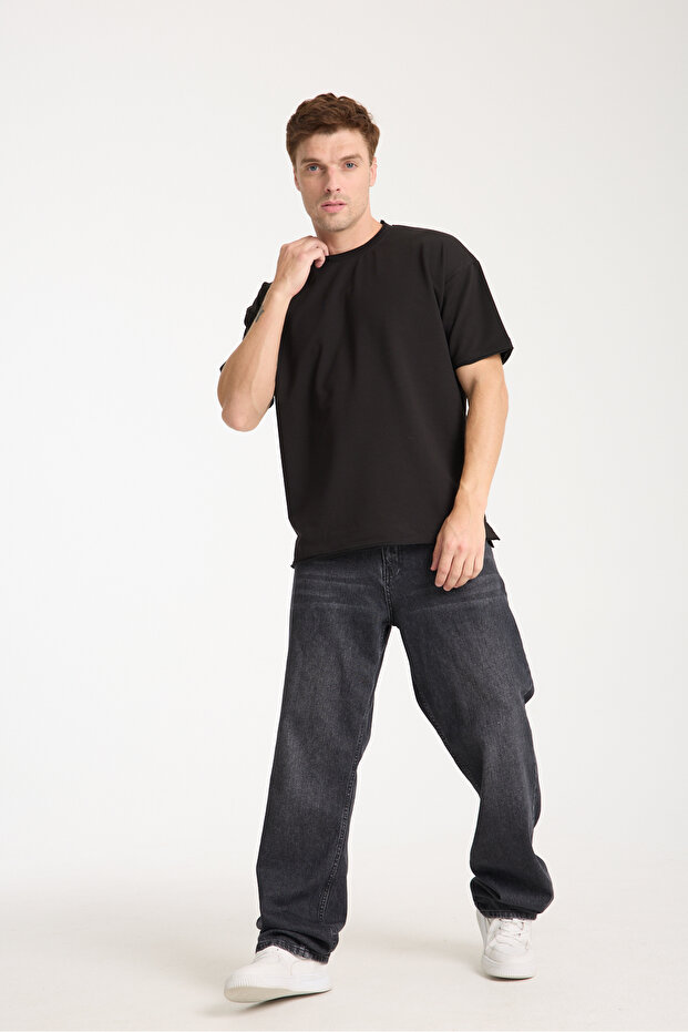 Quell Erkek Oversize Basic Tişört - 1