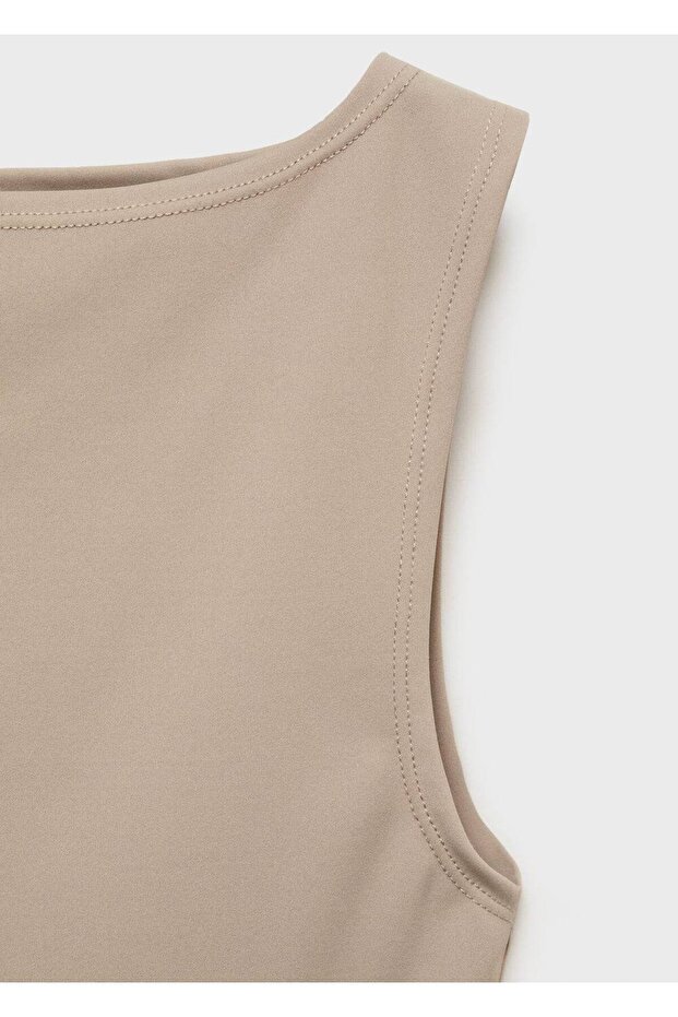 Kayık yakalı askılı bluz - 6