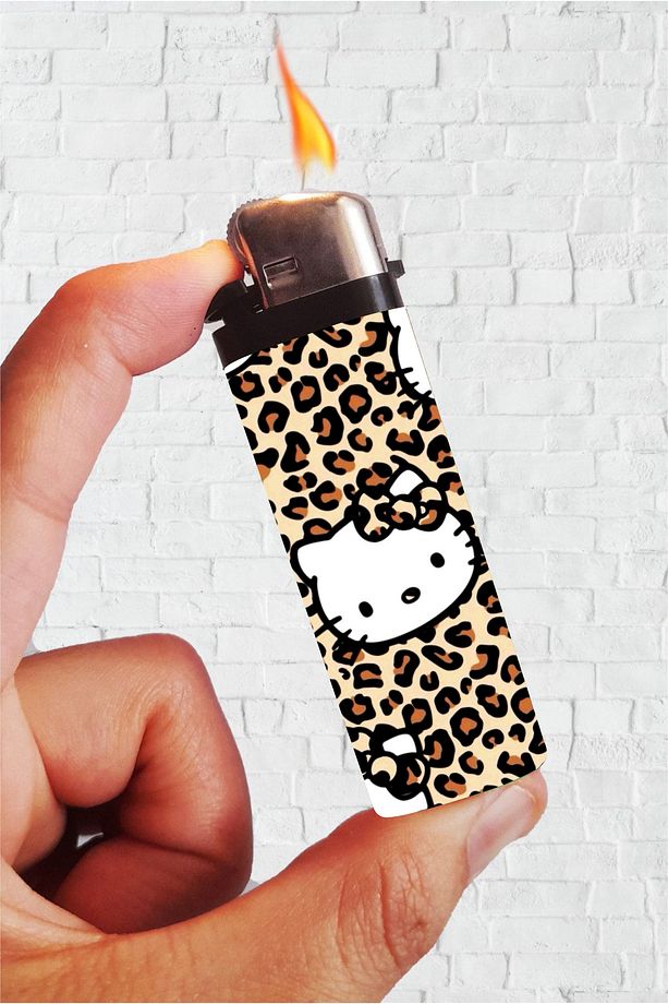 Çakmak Hello Kitty Leopar Kahverengi Klasik Çakmak - 1