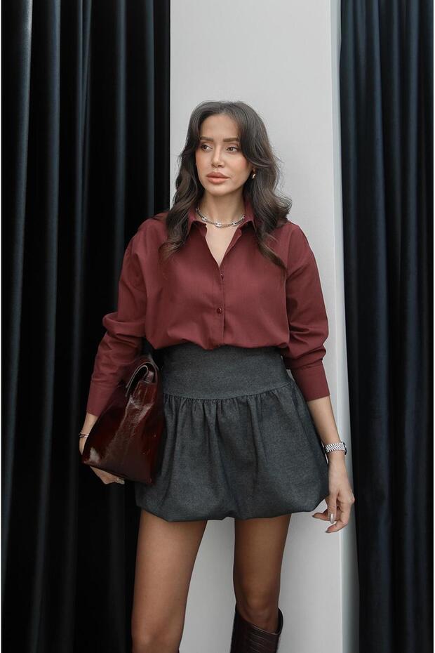 Burgundy Basic Shirt - 3