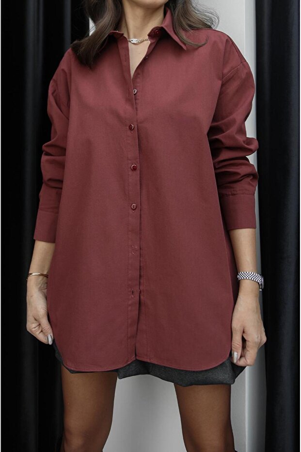 Burgundy Basic Shirt - 5