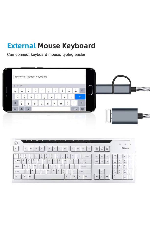 Usb 3.0 Otg To Type C Micro Usb Data Şarj Çevirici Dönüştürücü Adaptör Android Ve Macbook Uyumlu - 5