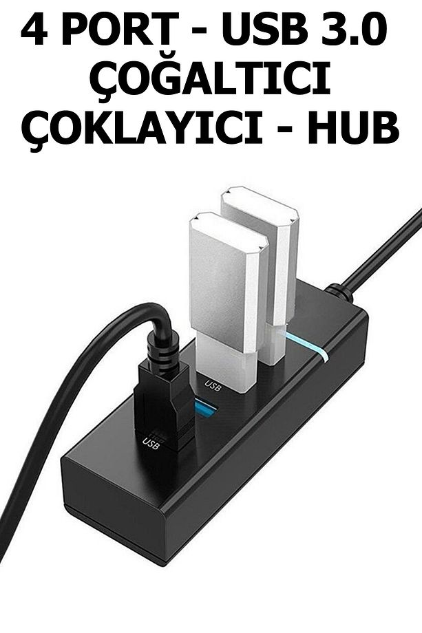 Usb Çoklayıcı Çoğaltıcı Usb 3.0 4 Portlu Çoklayıcı Usb Hub, Switch 30cm Kablolu Usb 3.0 - 5gbit/sn - 2