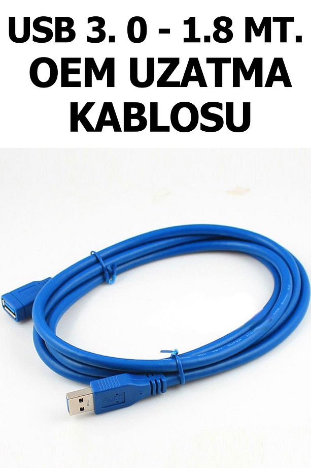 OEM USB 3.0 Uzatma Kablosu 1.5 Metre Erkek Dişi Dayanıklı Yüksek Hızlı Plus Bilişim - 6