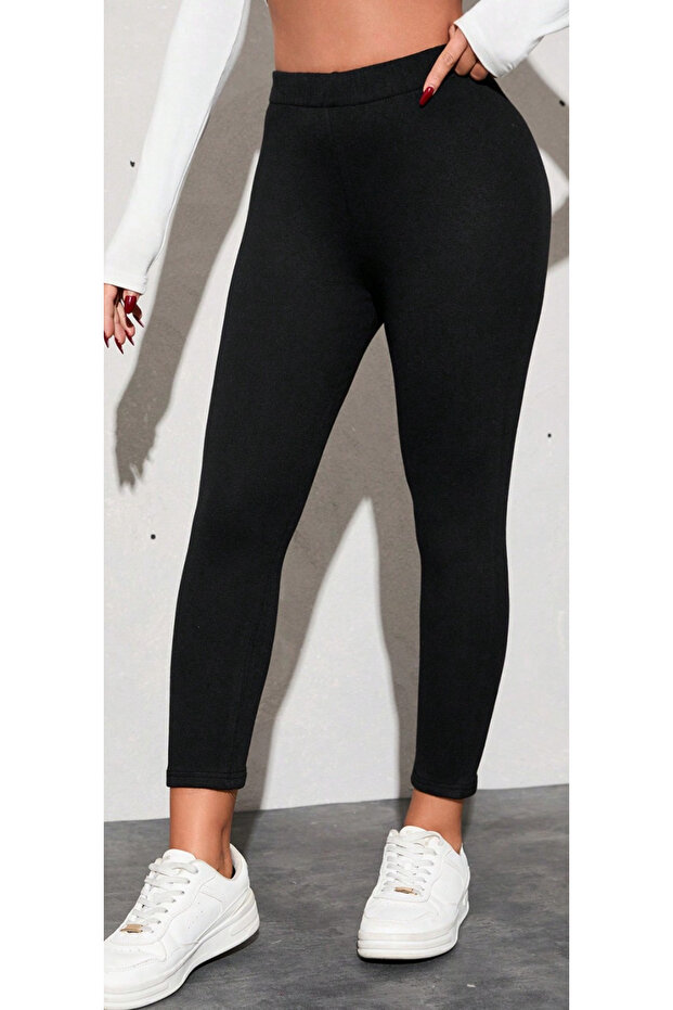 MOR BUTİK KADIN SİYAH BASİC TAYT - 1