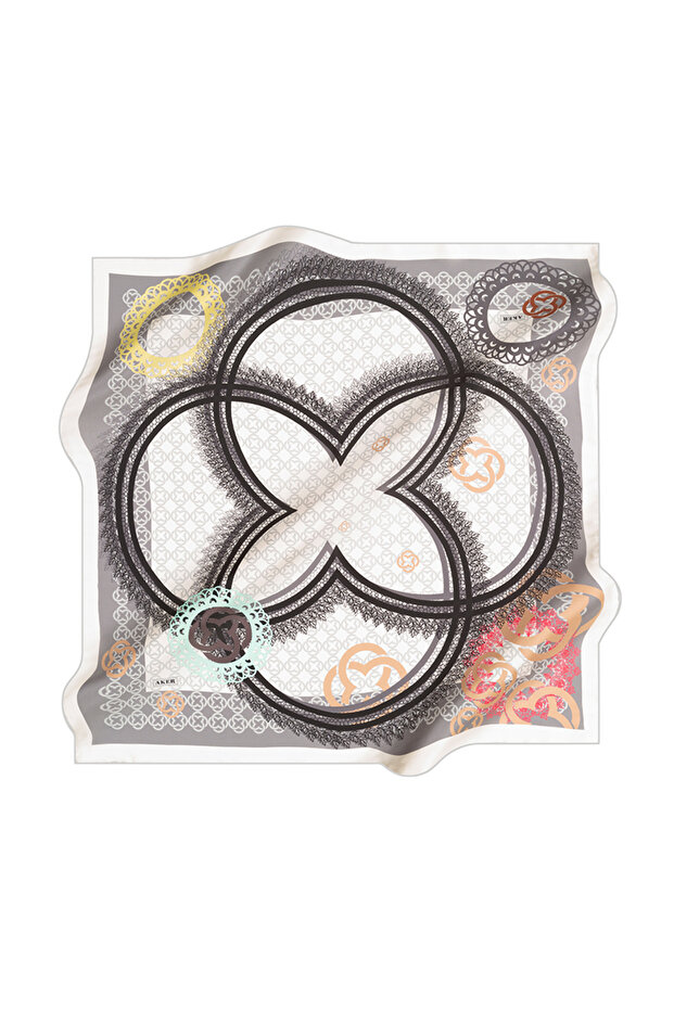 90X90 Aker İpek Tivil Eşarp - 1