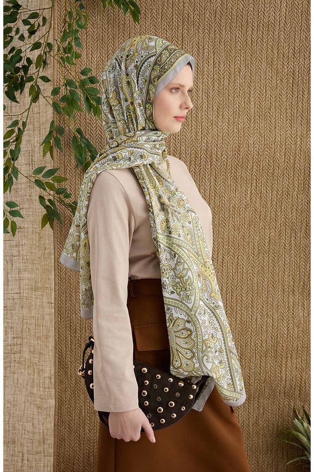 Hera Sarı Etnik Desen Şal - 2