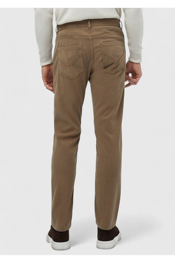 Deve Tüyü Düz Dokuma Slim Fit Casual Pamuk Karışımlı Pantolon - 4
