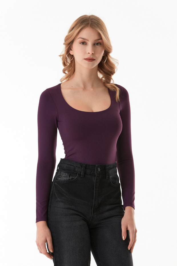 Basic Kare Yaka Bluz - 3