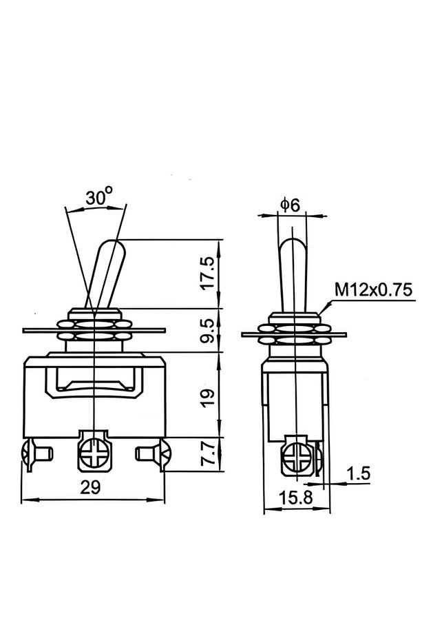 Toggle Switch 1-0-2 Metal Anahtar 3 Pin 12V-220V Toggle Switch - 4