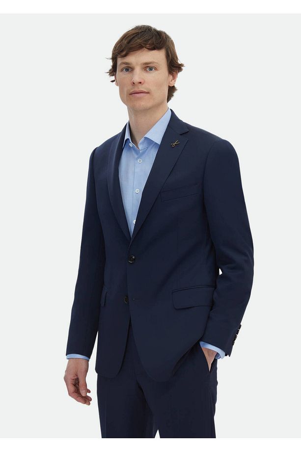 Saks Düz Regular Fit %100 Yün Takım Elbise - 1