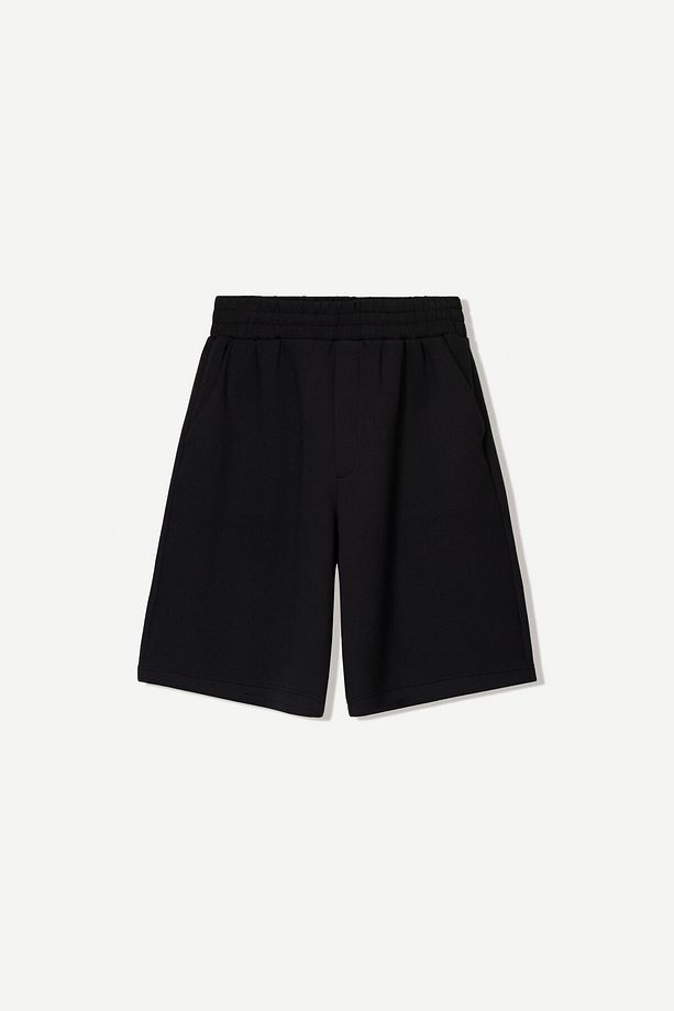 Neopren görünümlü oversize bermuda şort - 4