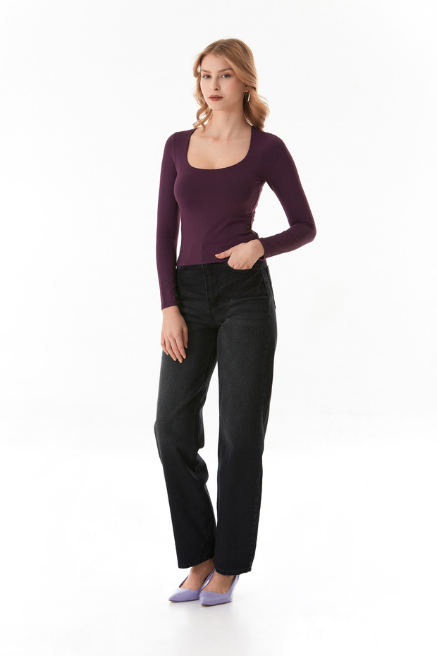 Basic Kare Yaka Bluz - 2