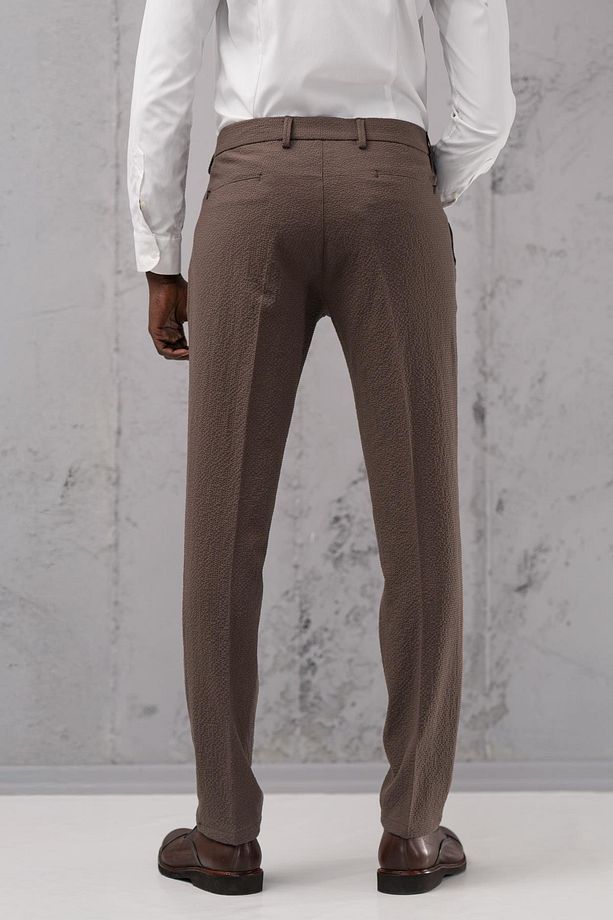Regular Fit Yan Cepli Kışlık Gofre Kumaş Pantolon - 4