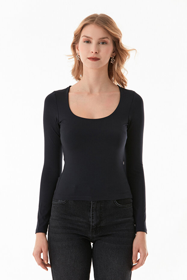 Basic Kare Yaka Bluz - 8