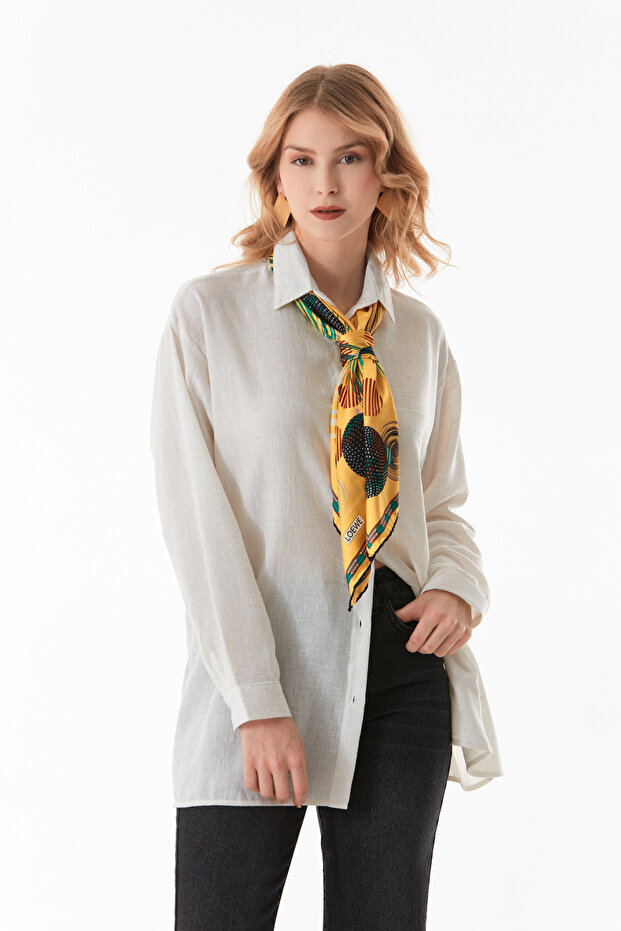 Kırçıllı Düğmeli Oversize Gömlek - 1