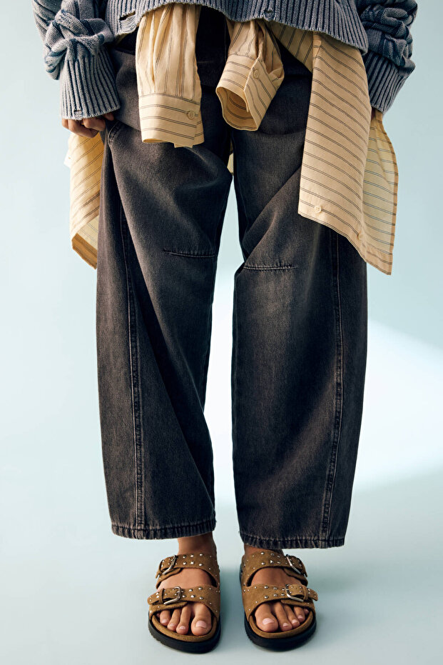 Tokalı ve zımbalı deri terlik - 1