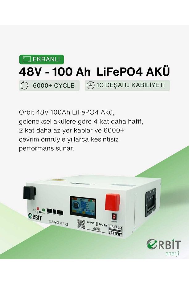 48 V 100 Ah LiFePO4 Akü - Ekranlı - 3