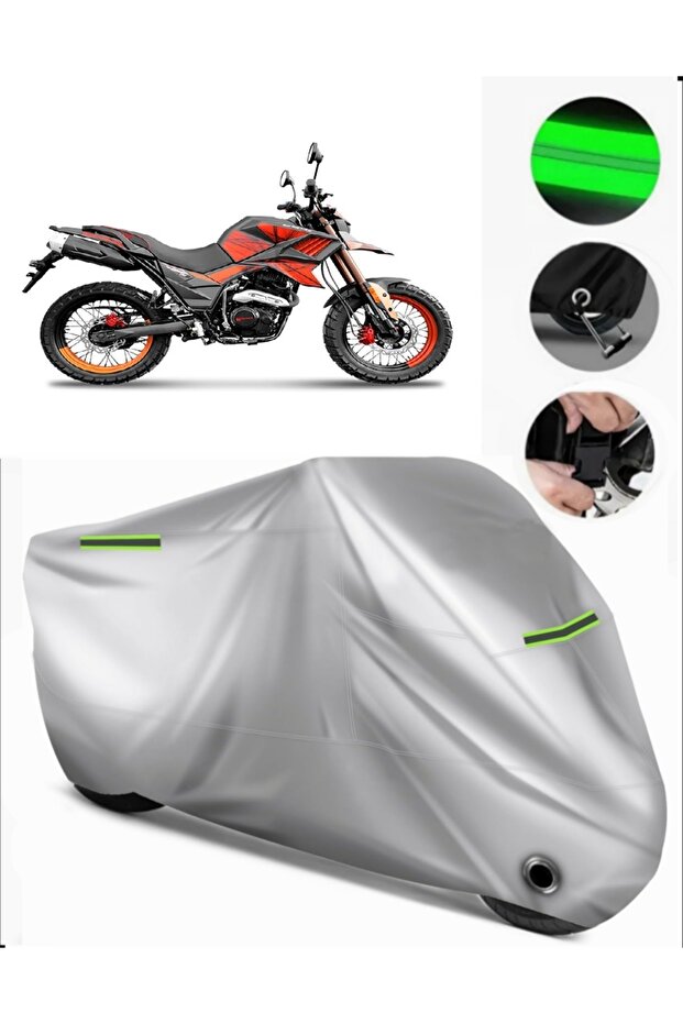 Yuki Tekken 125 Compatible Motorcycle Tarpaulin Premium (Lock Compatible)-Gray