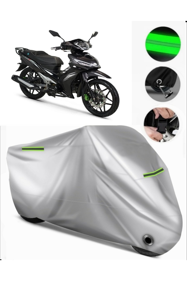Kuba Easy Pro 50 Compatible Motorcycle Tarpaulin Premium (Lock Compatible)-Gray