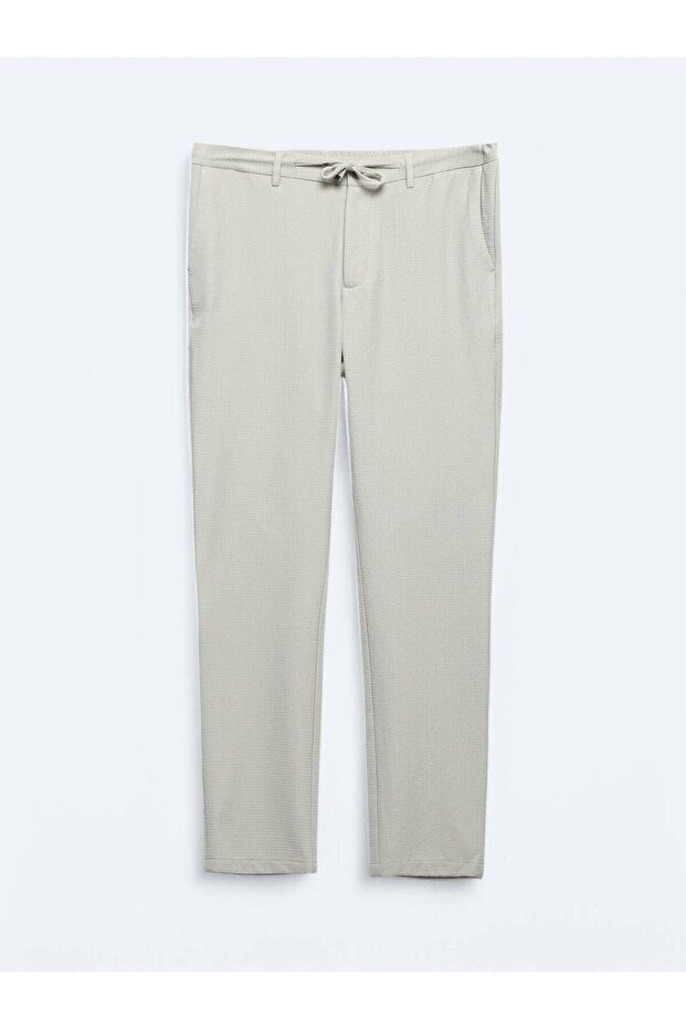 Bej Örme Jogging Fit Casual Pantolon - 5