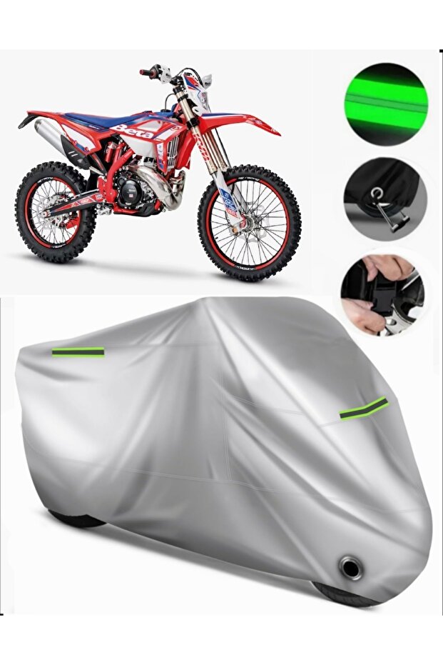 Beta Rr 250 2t Enduro Racing Compatible Motorcycle Tarpaulin Premium (Lock Compatible)-Gray