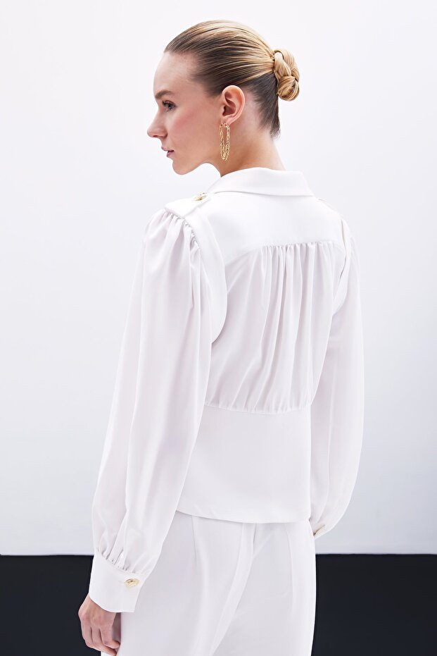 Double Breasted Short Jacket - Ecru - 6