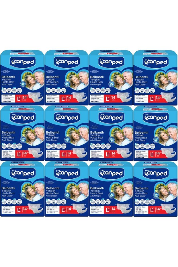 Adult Waist Banded Patient Diapers - Large Size (Night) 168 Pieces