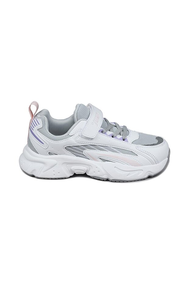 29604 Velcro Lilac - White Girl's Sneaker Casual Sneakers