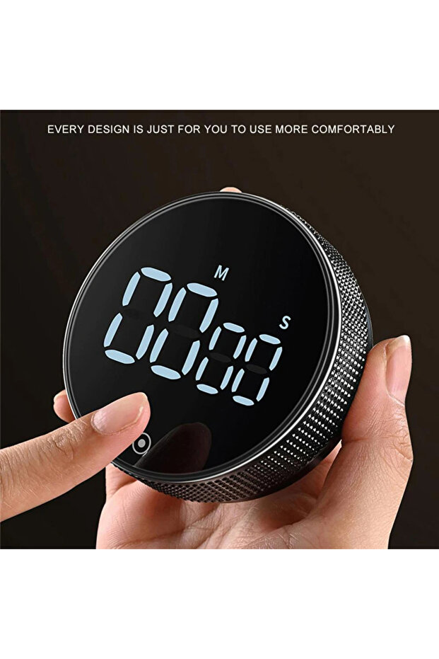 مؤقت مطبخ مغناطيسي أسود، مؤقت رقمي، مؤقت يدوي، مؤقت عد تنازلي، منبه، مؤقت طهي ميكانيكي - 1