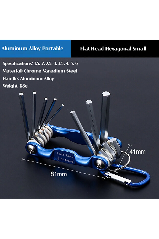 SET B 8-in-1 folding hexagonal wrench CR-V material multi-functional folding wrench for cycling/work - 1