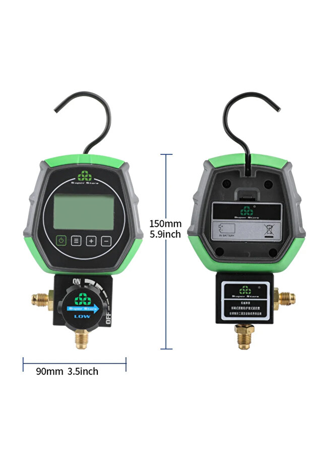 Single Gauge Electronic Fluoride Gauge Digital Display Manifold Tester Refrigerant Vacuum Pressure G