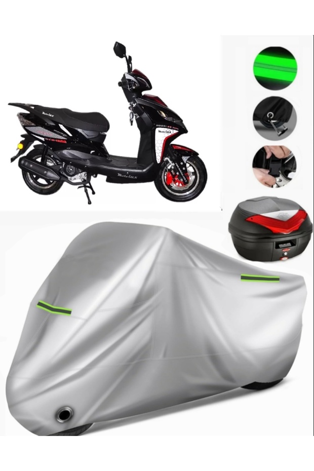 Motolux Rossi Rs Rear Bag Compatible Motorcycle Tarpaulin Premium (Lock Compatible)-Gray