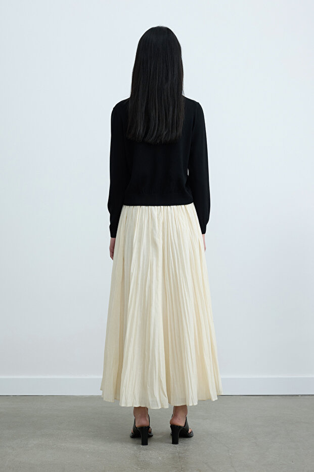 Krem Rose Piliseli Etek - 8