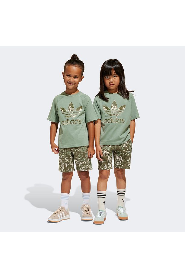 Short Tee Set Çocuk Yeşil Eşofman Takımı - 4