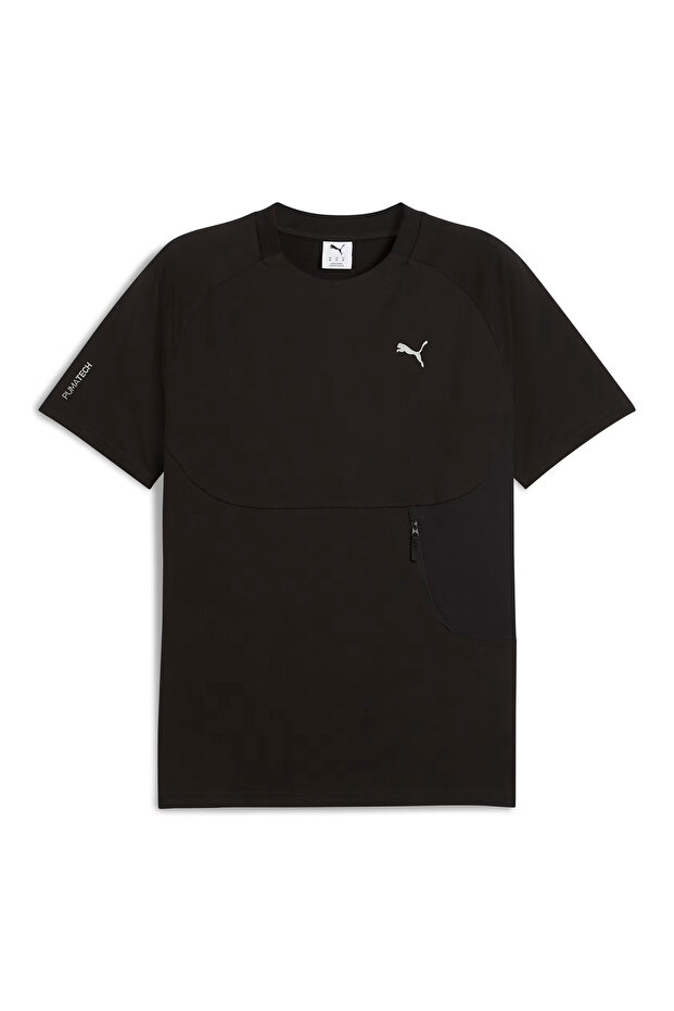 Tech Pocket Erkek Siyah Günlük Stil T-Shirt 62967301 - 4