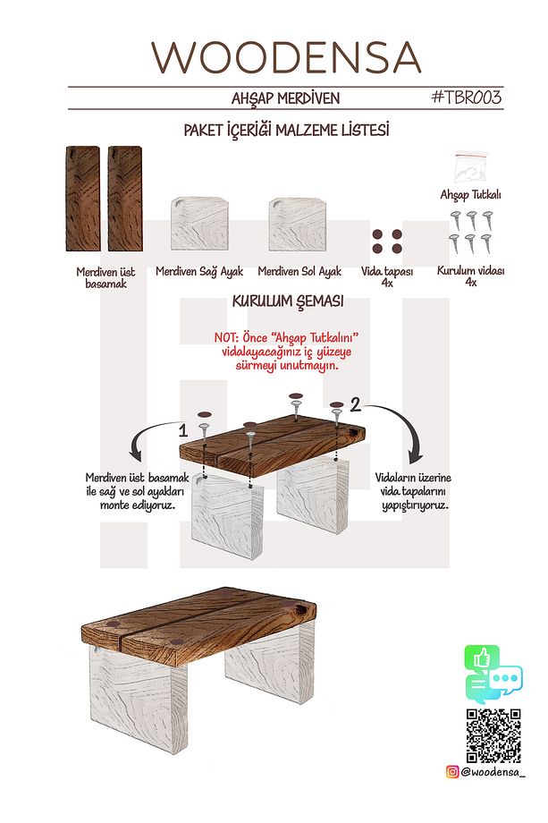 Ahşap Basamak Tabure Çocuk Bebek Banyo Wc Lavabo Merdiven Yükseltici Tbr003 - 2