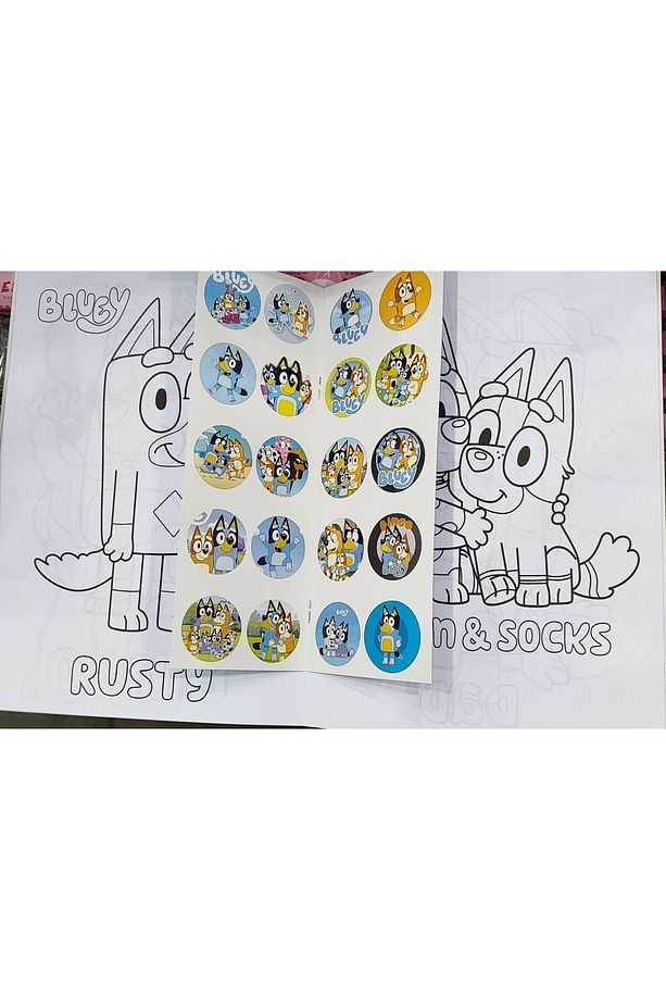 4 adet stickerli boyama kitabı (bluey,capybara,labubu,gabby's, figürlü) - 3