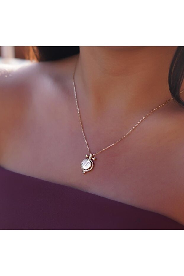 Sedefli Circle Kolye - 1