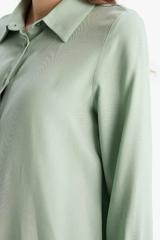 Regular Fit Basic Düz Uzun Kollu Tesettür Gömlek Tunik Z3538az25sp - 5