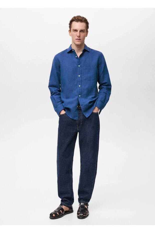 Klassisch geschnittenes Leinenhemd - 2