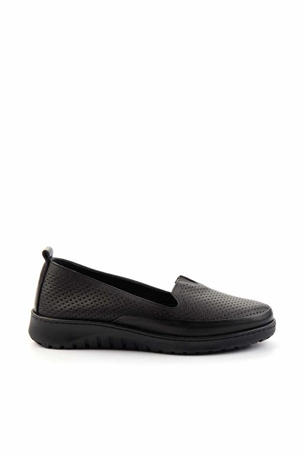 Black Genuine Leather Women's Ballerinas K01331055603