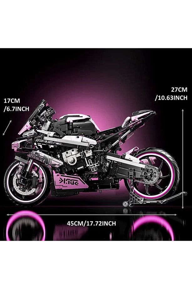 BUILDING BLOKS 1:5 CYBER YARIŞ MOTORSİKLETİ 6+ YAŞ 1985 PARÇA  YAPI BLOK HEDİYELİK OYUNCAK - 3