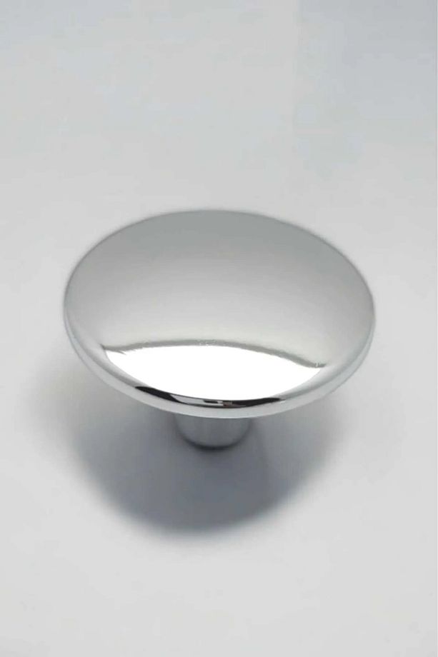 Krom Mantar Düğme Tek Delikli Kulp Dolap Çekmece Kulp Gümüş 35mm (3,5 CM) Kulbu Gri - 1