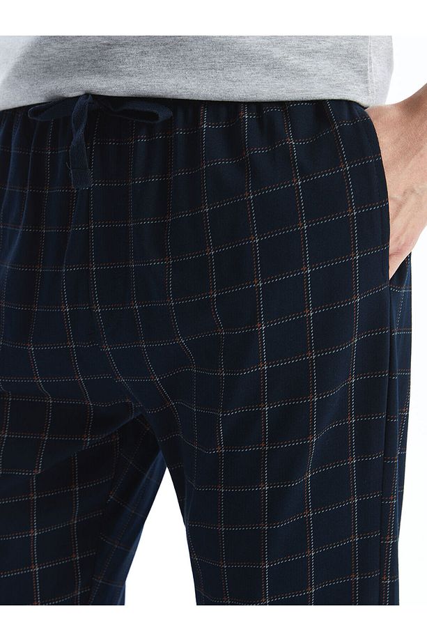 Standart Kalıp Ekose Erkek Pijama Alt - 3