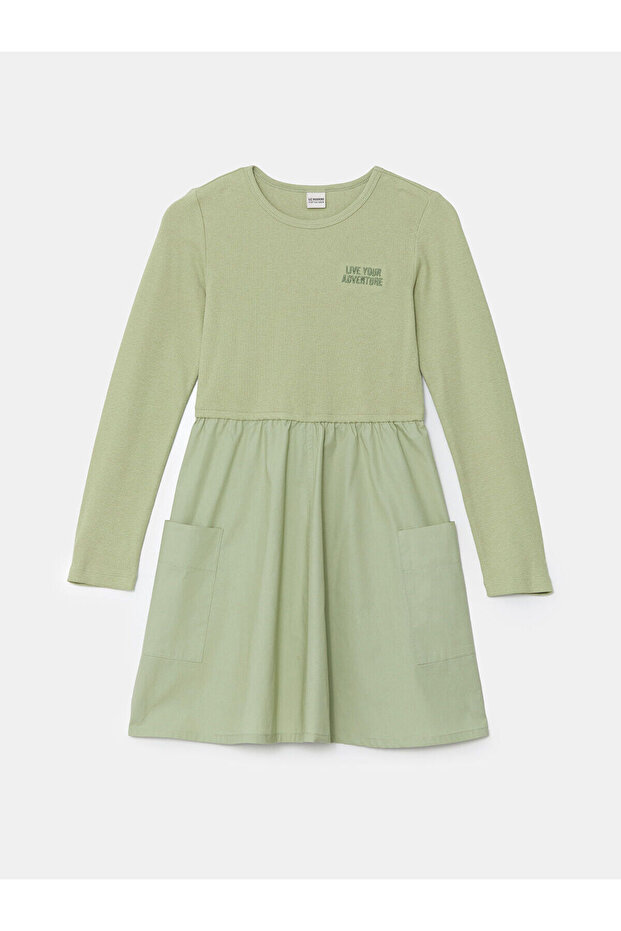 LCW Crew Neck Girl's Dress